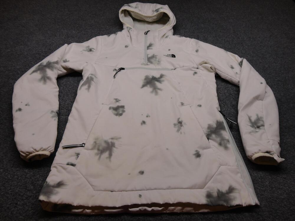 The North Face Jacket Womens Small White Camo Hooded Softshell 1/2 Zip Anorak